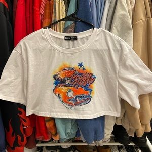 SHEIN Drop Shoulder Letter Graphic Crop Tee